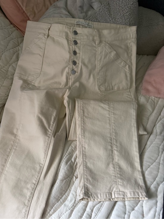 Cato Denim - Cream Button-Fly High-Rise Jeans